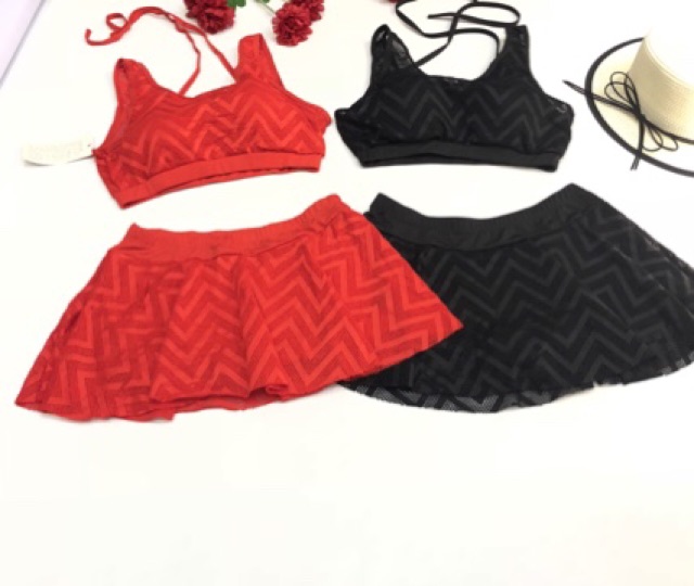 Bộ bơi bikini 2 mảnh chân váy kèm quần trong | BigBuy360 - bigbuy360.vn