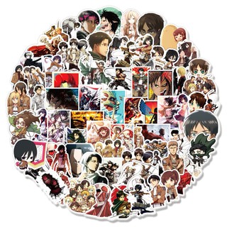 Bộ sticker Attack On Titan Đại chiến Titan Levi Mikasa chống nước hình dán Annie Ymir Fritz Reiner Braun Eren Armin Jean