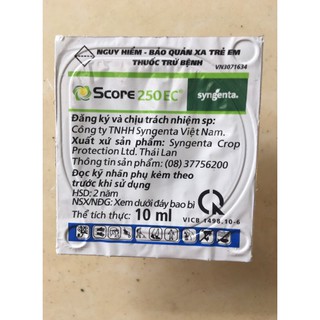 Thuốc đặc trị phấn trắng, đốm lá trên hoa cay cảnh SCORE 250EC nhập khẩu-  chuyên dụng.