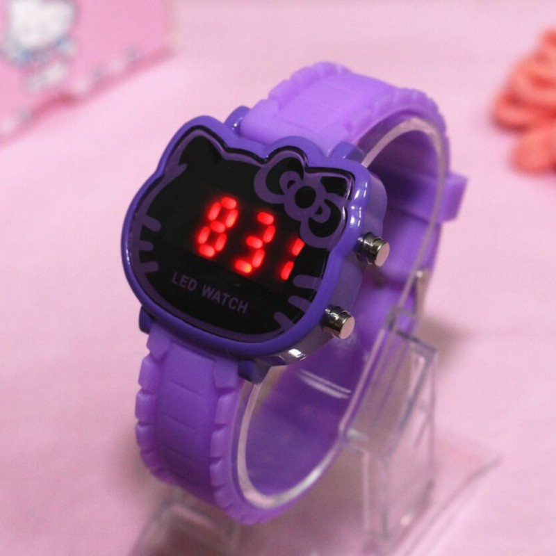 Đồng Hồ Điện Tử Hình Hello Kitty Cho Bé Gái