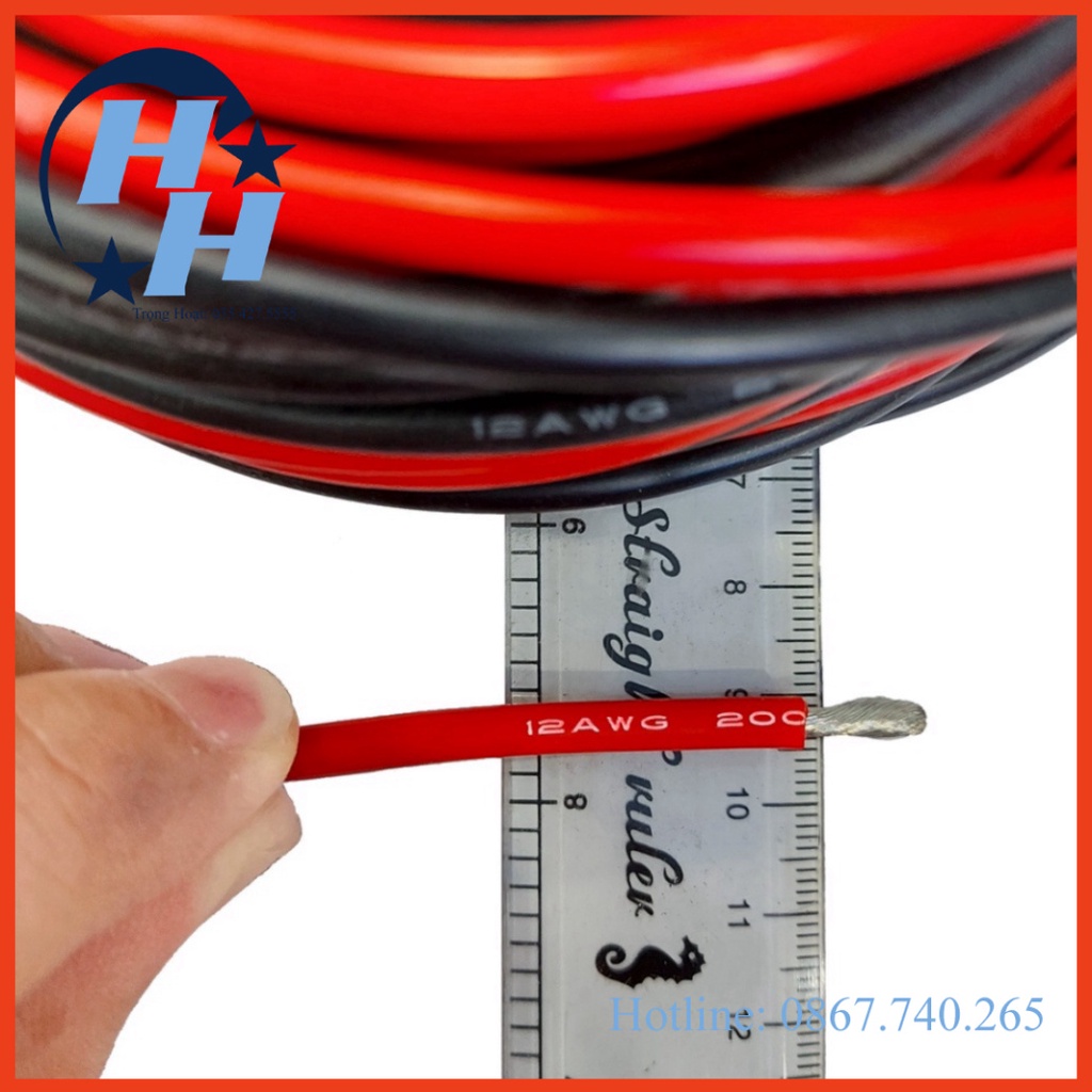 Dây Silicon 8 AWG chống cháy 8AWG chịu nhiệt - siêu dẻo siêu mềm chịu tải 190A