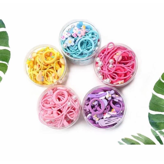 Dây buộc tóc cho bé(50 dây buộc+kẹp)