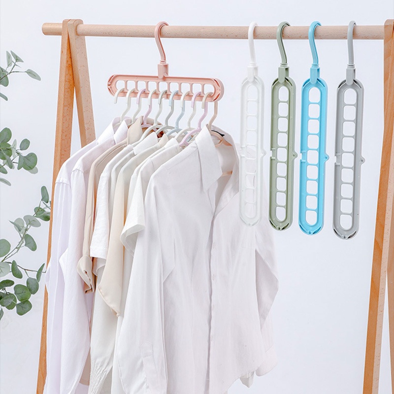 Giá Đỡ Treo Quần Áo 9 Lỗ Đa Năng Có Thể Gấp Gọn Tiện Dụng Cho Gia Đình