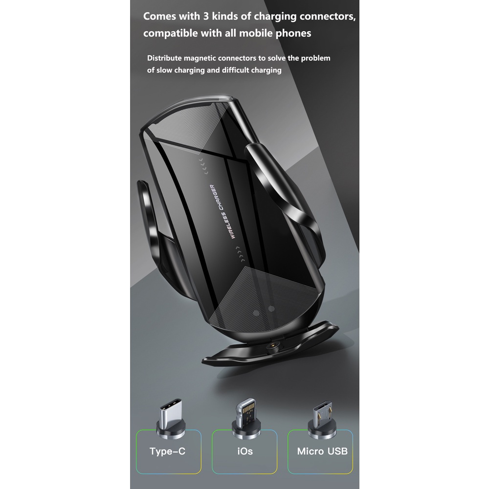 Đế Sạc Điện Thoại Không Dây Cảm Ứng Mở Và Đóng Xe Hơi