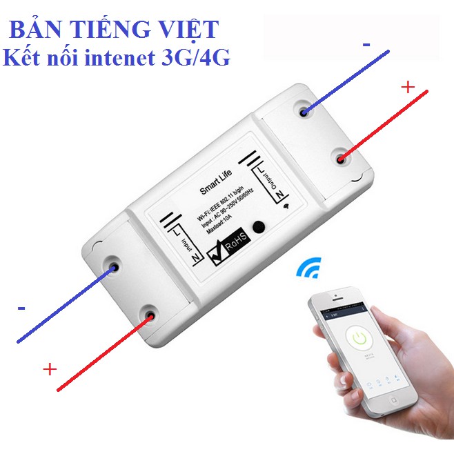 Công tắc thông minh hẹn giờ bật tắt thiết bị điện từ xa kết nối wifi/3G/4G