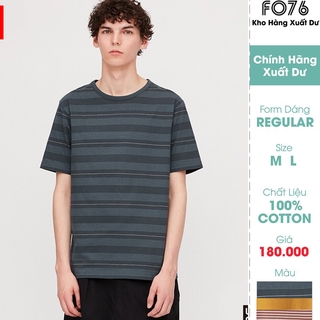 Áo Thun Nam Cổ Tròn Ngắn Tay Regular Fit Vải Cotton Hàng Xuất Dư Chính Hãng FO76SHOP