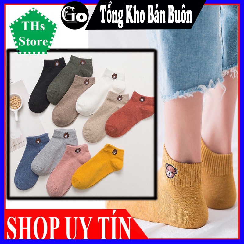 Tất chân túi gấu sét 10 đôi cổ ngắn kèm túi xinh xắn ~ Gocolo