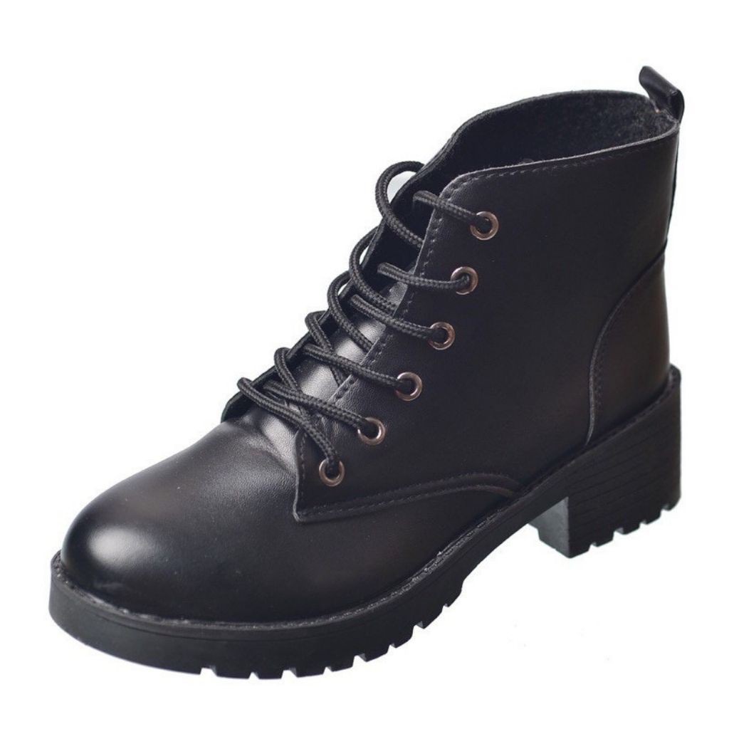 FREE SHIP - Bốt Nữ / Giày Boots Nữ Da Mềm Buộc Dây Cổ Ngắn Hàng Loại Đẹp - Ảnh Chụp Thật