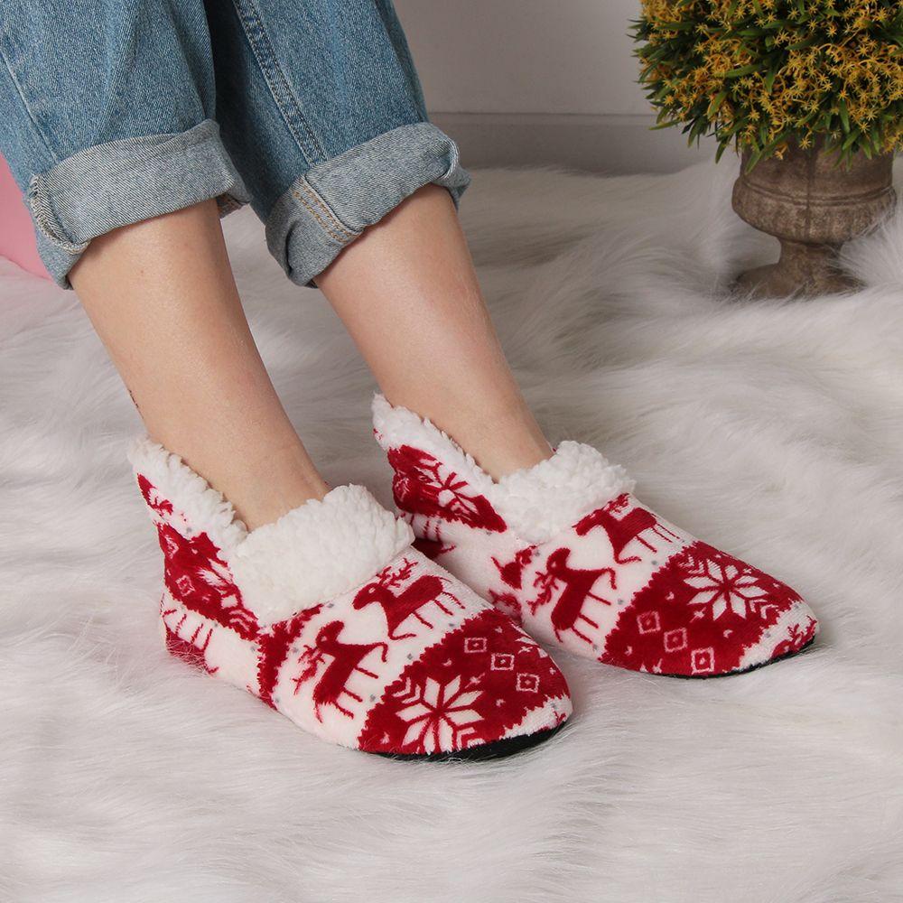 LAY Dép Bông Đi Trong Nhà Ấm Áp Phong Cách Giáng Sinh