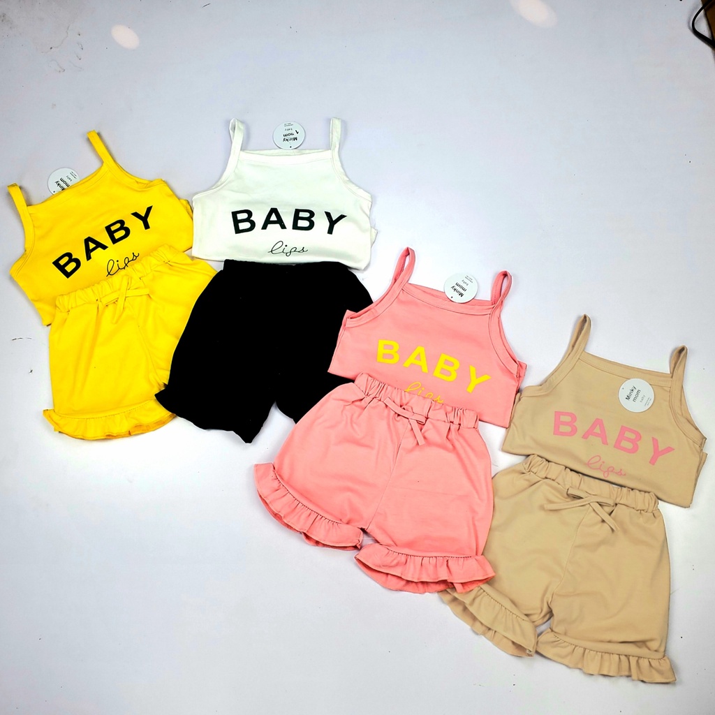 Bộ 2 dây cho bé FUHA, bộ ngủ chất cotton tici in chữ Baby bé 8kg đến 20kg
