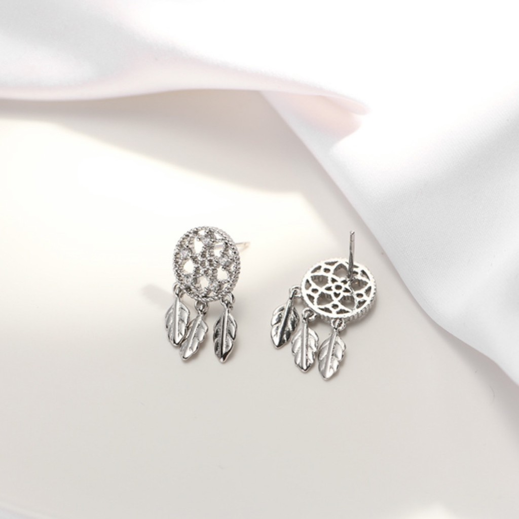 Khuyên tai bạc 925 thiết kế Dream mới lạ độc đáo cá tính lấp lánh Dế Bạc K5320