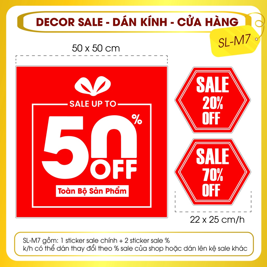Biển Dán Quảng Cáo Chất Liệu Decal Có Keo Sẵn - Biển Quảng Cáo in Theo Yêu Cầu Kích Thước 50  * 50Cm