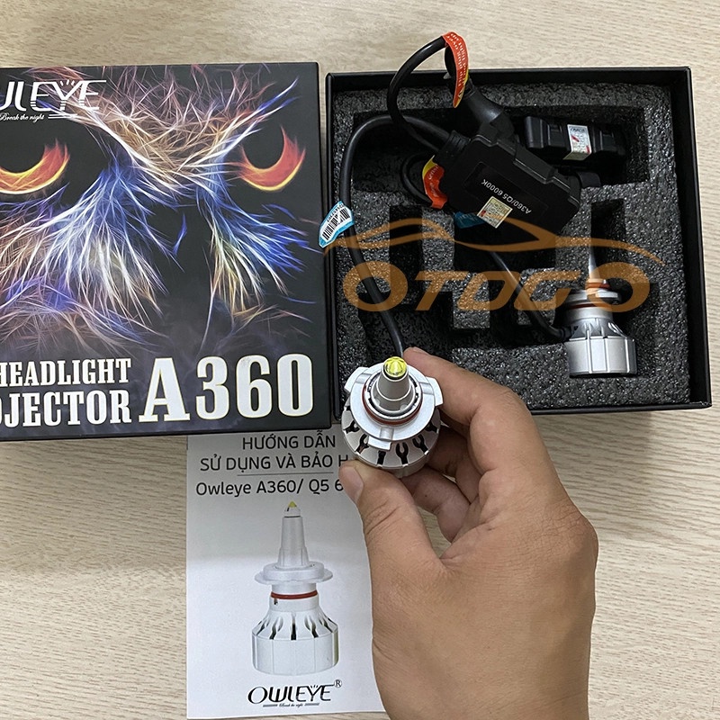 Đèn LED Ô Tô OWLEYE A360/Q5 Chân 9012 , Chuyên Dụng Cho Xe Có Bi Cầu