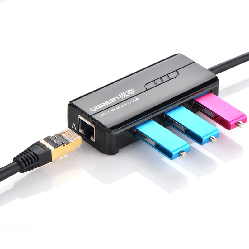 Bộ Chia USB 2.0 Tích Hợp Cổng Lan UGREEN 20264