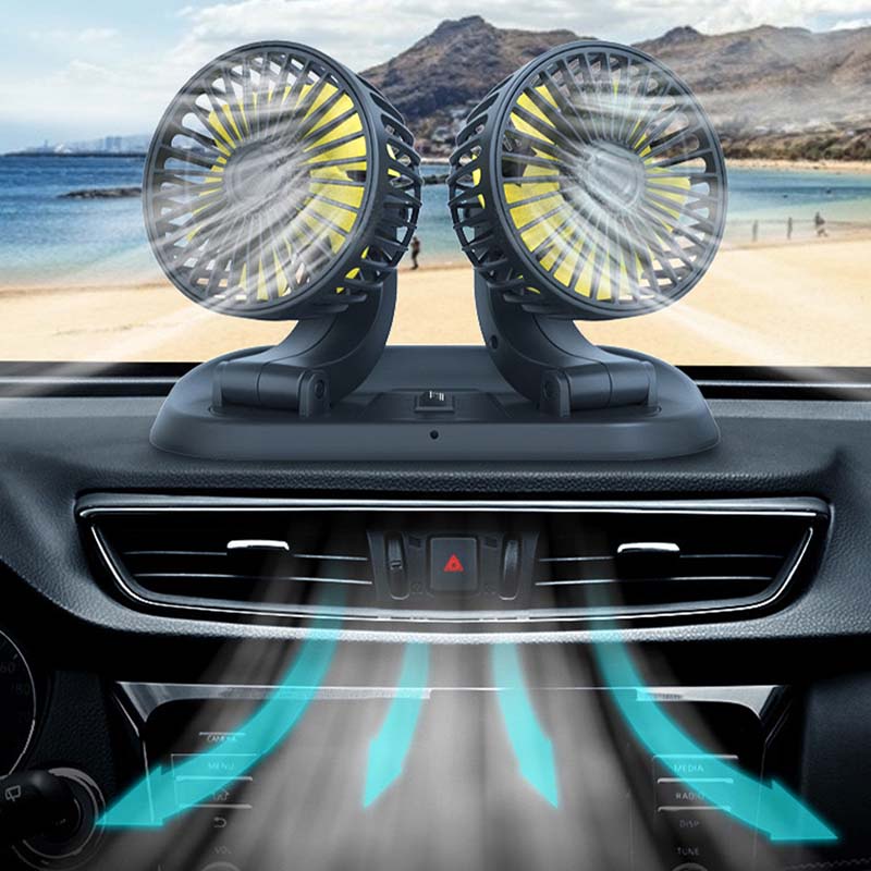 Quạt thổi làm mát SEAMETAL thiết kế hai dầu gập lại được xoay được mạnh mẽ 12V 24V gắn bảng điều khiển xe hơi tiện lợi