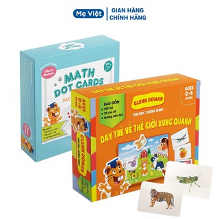 Combo Bộ Thẻ Học Toán  + Thế Giới Xung Quanh Nâng Cao Chuẩn Flashcard Glenn Doman