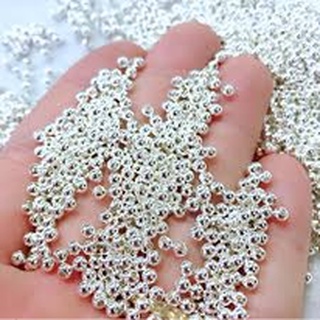 combo 10 viên bi bạc 3mm trơn - bi bạc 3li