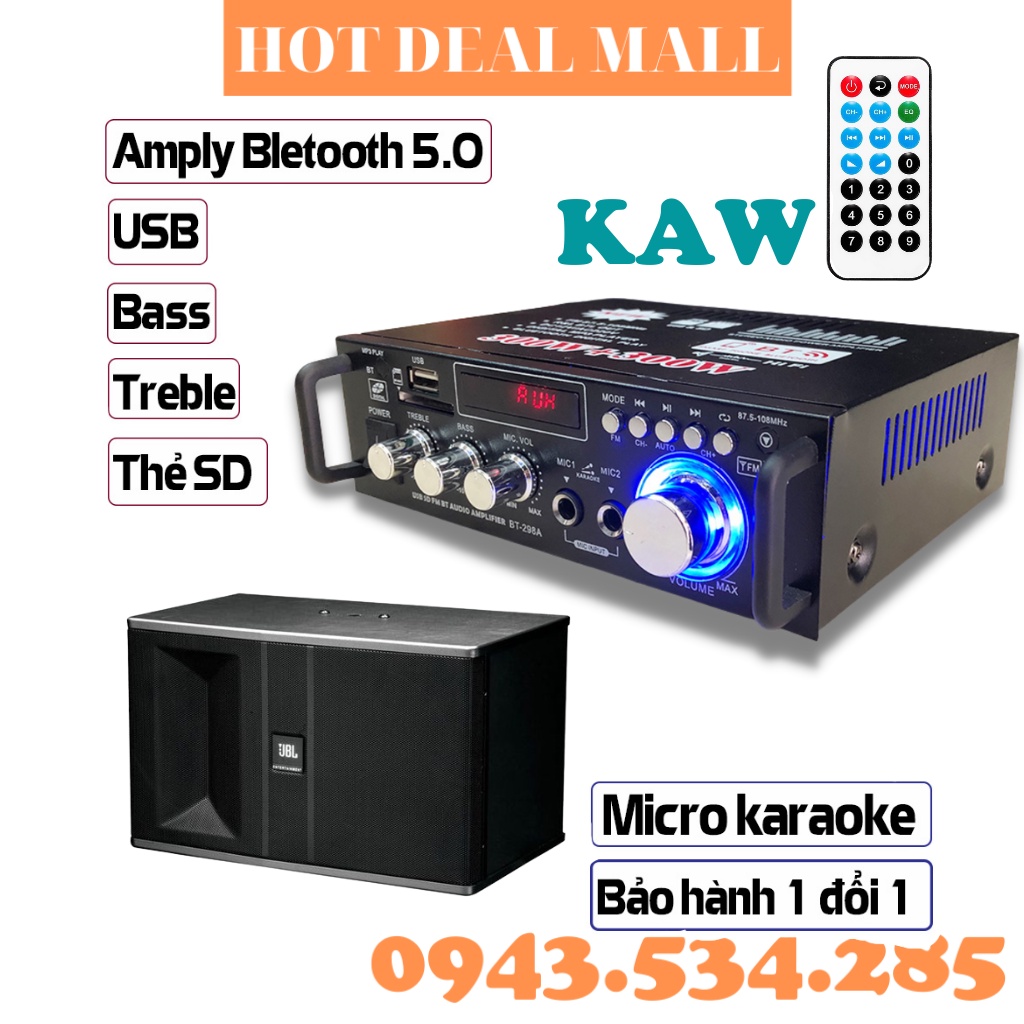 Amly karaoke, Âm ly giá rẻ, Amly Mini Bluetooth BT-298A cao cấp, chức năng đa dạng, ƯU ĐÃI CỰC KHỦNG