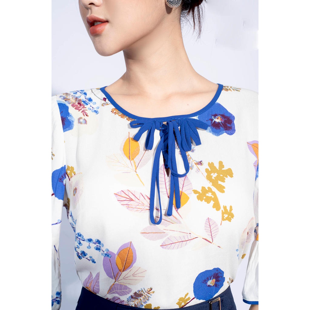 Áo sơ mi cổ tròn, tay loe MMOutfit M-AO080521190