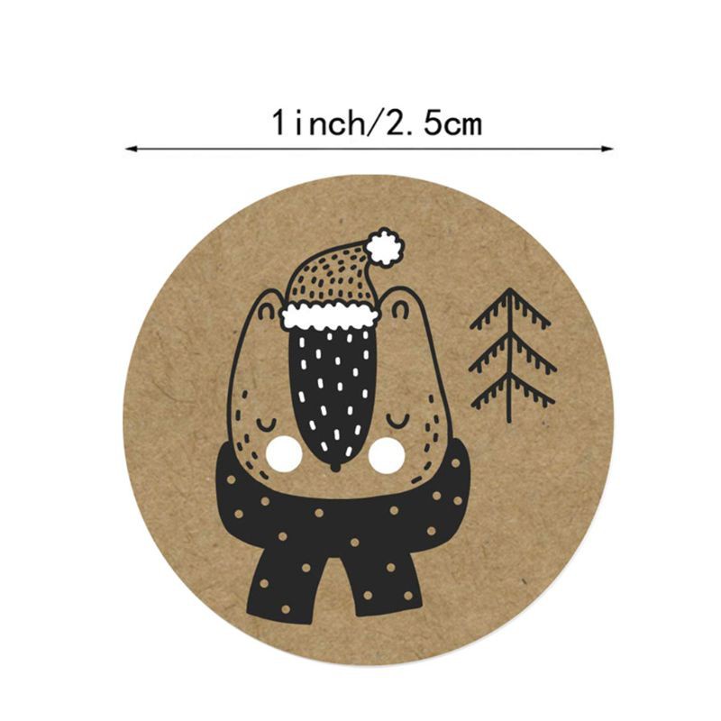 HO 500pcs/roll Christmas Stickers Tree Snowman Animals Decorative Seal Label for Scrapbooking Stationery