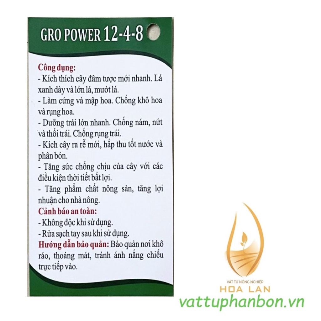 GRO-POWER 12-4-8 Phân Bón  Đa Lượng NPK Nhập Khẩu từ Mỹ - #210A# 240ml