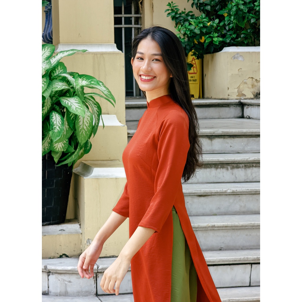 Set Áo dài Rosemary tây thi cam đất