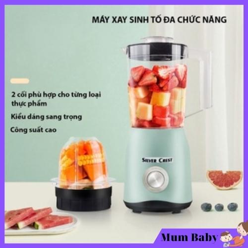 Máy xay sinh tố Sliver Crest, máy xay thực phẩm đa năng, 2 cối tiện lợi, dễ dàng vệ sinh. BH 12 tháng XEKO61