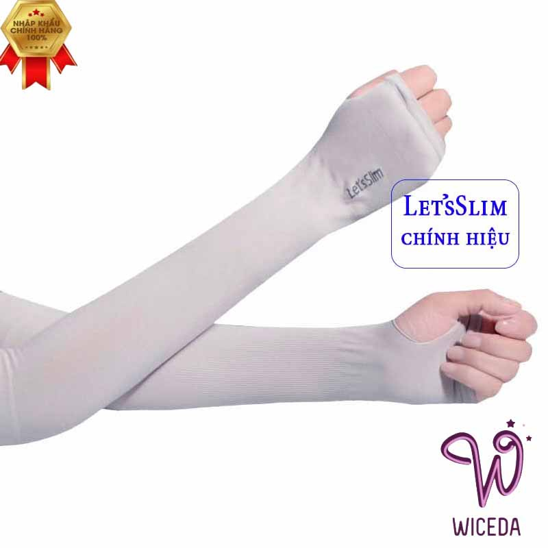 Găng tay chống nắng xỏ ngón Wiceda,ống tay chống nắng let'sSlim xuất Hàn chất cotton lạnh co giãn 4 chiều GT650