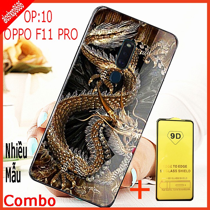 COMBO ốp lưng KÍNH 3D OPPO F11 PRO SANG TRỌNG, TRẺ TRUNG (TẶNG KÈM 1 kính cường lực FULL màn hình ) EDUCASESHOP