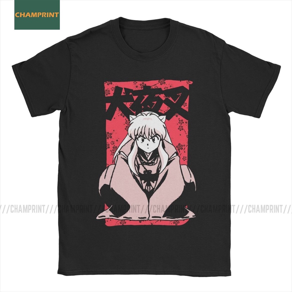 Feudal Demon Inuyasha Áo Thun Nam Sesshoumaru Higurashi Kagome Anime Hoạt Hình Cotton Tee Tay Ngắn Á
