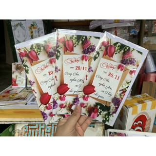 Combo 5 Thiệp chúc mừng ngày NHÀ GIÁO VIỆT NAM 20/11 loại IN kích thước 20x10cm