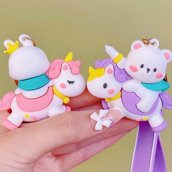 Móc Chìa Khoá Thỏ Kì Lân Hoạt Hình Độc Đáo Dễ Thương