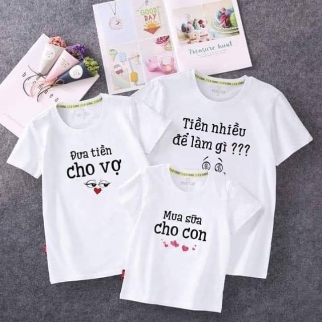 Áo  gia  đình  đủ  size ( combo 3 cai )