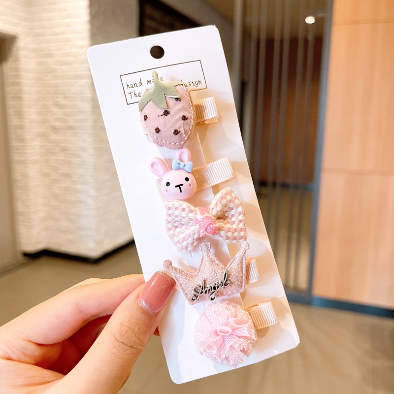 Set 5 Kẹp tóc hình hoa nơ dễ thuơng cho bé gái.