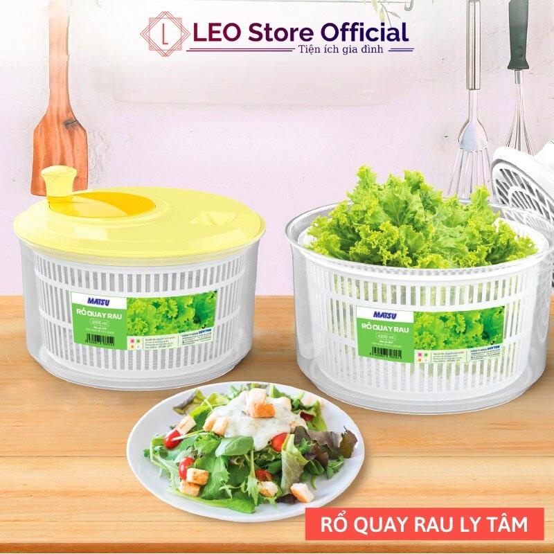 Rổ quay rau sống ráo nước cao cấp, đồ dùng dụng cụ hỗ trợ vắt rau thông minh