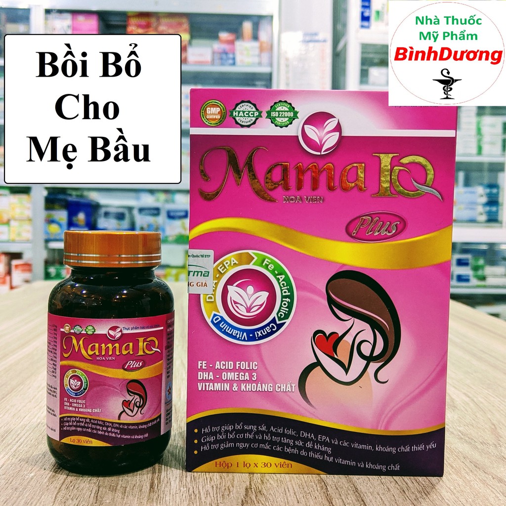 Mama IQ Plus - Bổ sung Sắt, Canxi, DHA, Omega 3 và các vitamin, khoáng chất thiết yếu cho phụ nữ có thai và sau sinh