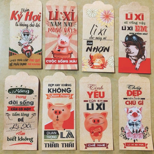 Combo 8 chiếc lì xì Tết 2018