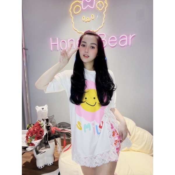 SET BỘ ĐI CHƠI - ÁO THUN SMILE IN HÌNH HOA PHỐI KÈM QUẦN SHORT NGẮN IN HOA NHÍ DỂ THƯƠNG - MÀU TRẮNG - SP001109