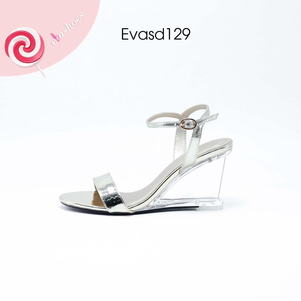 [Mã BMBAU50 giảm 50K đơn 150K] Sandal Đế Xuồng Quai Ngang Da Tổng Hợp 8cm Evashoes - EvaSD129