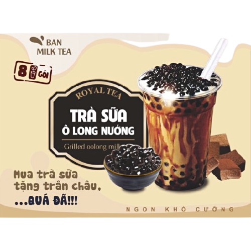 Trà sữa banmilk tea đủ vị ô long nướng/ trân châu đường đen / socola royal tea hộp 8 gói