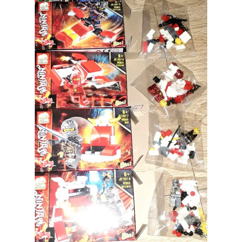 Sét 8 hộp Lắp ráp LegoNinja Quái Thú Kỳ Lân JX1207 trọn bộ có nhiều chi tiết bằng nhựa