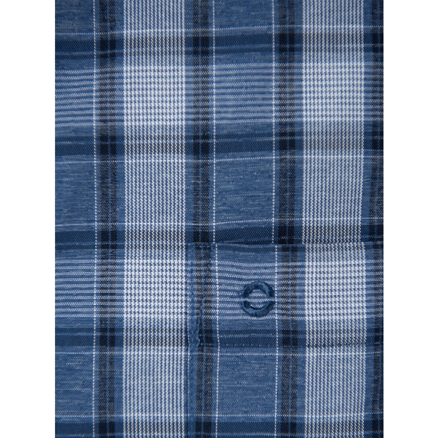 Áo Sơ Mi Nam Dài Tay OWEN AR220838DT Somi Công Sở Vải Sợi Tre Cao Cấp Kẻ caro navy trắng Dáng Regular Fit Tà Lượn Có Túi