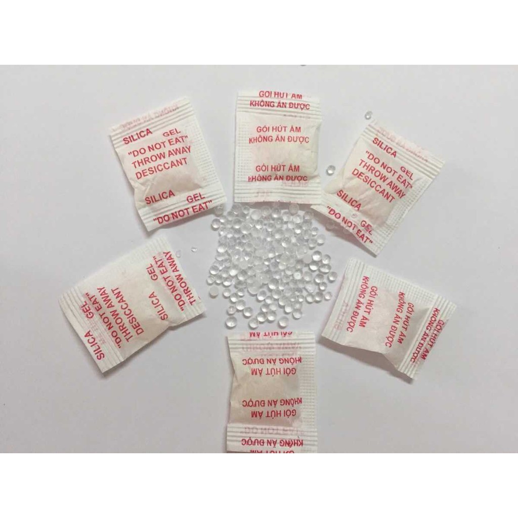 Combo 20 gói hút ẩm Silica Gel loại 1g/gói để tủ quần áo, hộp đựng giày