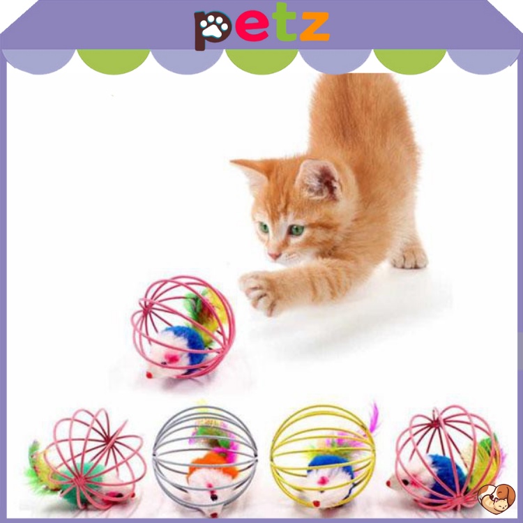 Đồ chơi cho mèo bóng nhựa có lục lạc, chuột giả PETZ chuột đồ chơi, chuột bông cho mèo nghịch ngợm