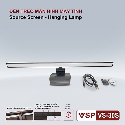 Đèn Treo Màn Hình Máy Tính VSP VS-30S-HN - Hàng Chính Hãng - Bảo hành 3 tháng