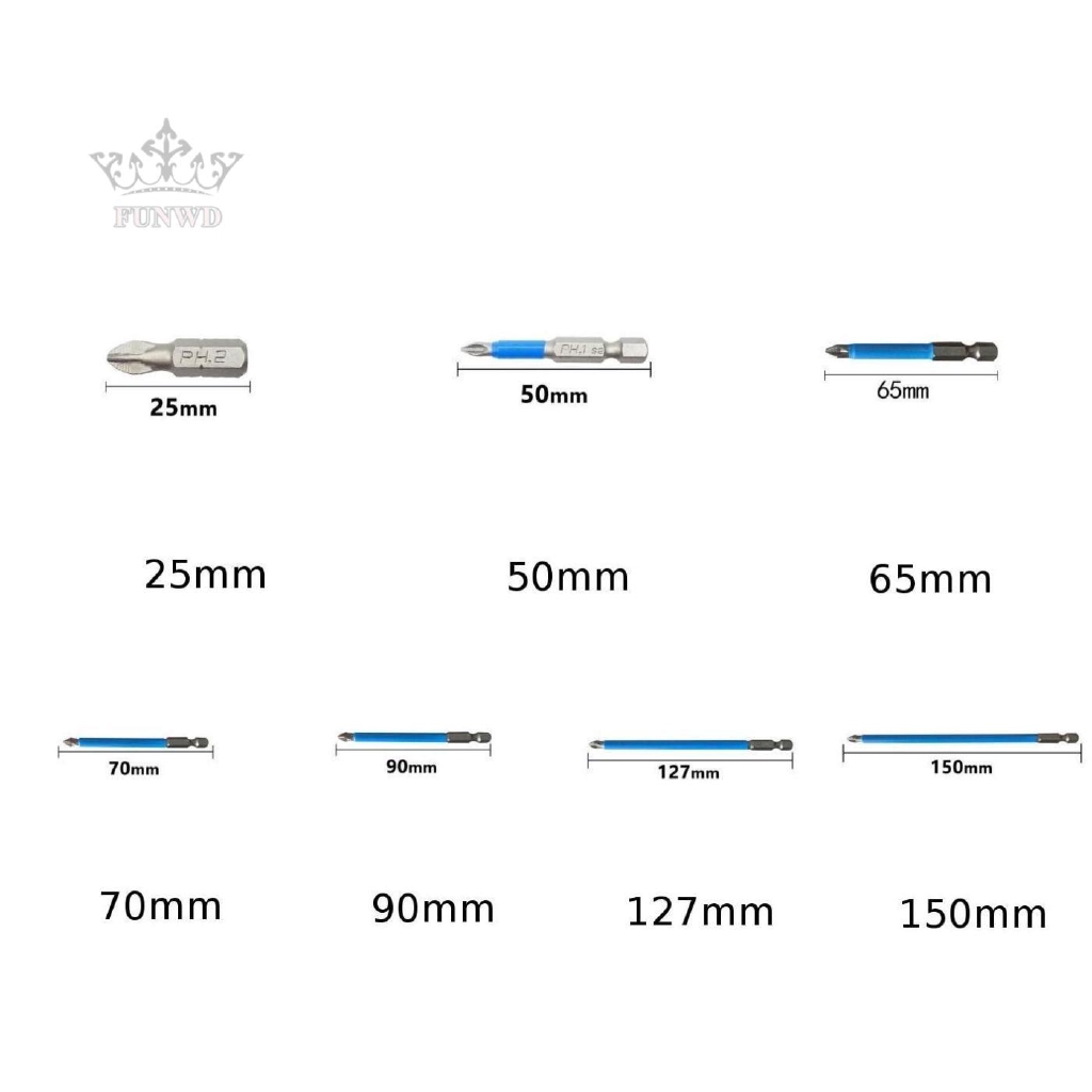 Đầu tua vít dài nam châm đa năng để gắn linh kiện điện tử dài 25mm-150mm tùy chọn