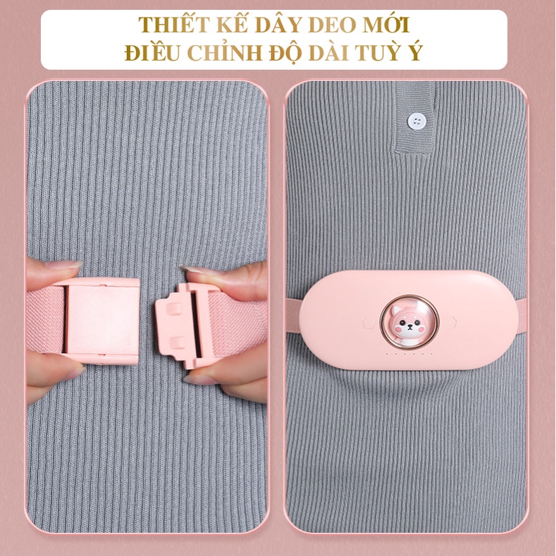 Đai massage giảm mỡ bụng giảm cân máy mát xa chườm nóng đau bụng kinh không dây sạc pin