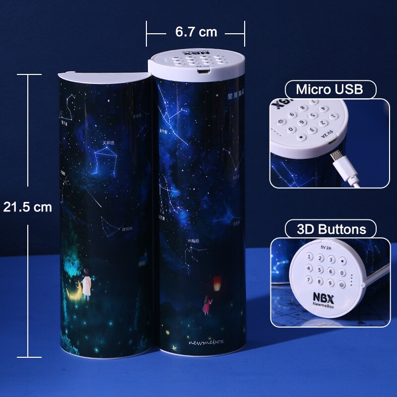 Hộp Đựng Bút Chì Đa Năng Bằng Nhựa Trong Suốt Có Khóa Mật Khẩu Thông Minh NBX NBX 411