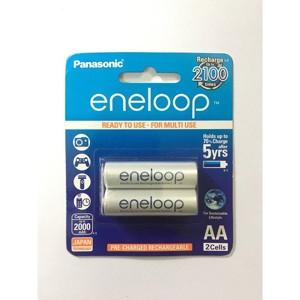 Pin sạc AA Panasonic Eneloop 2000 mAh vỉ 2 viên