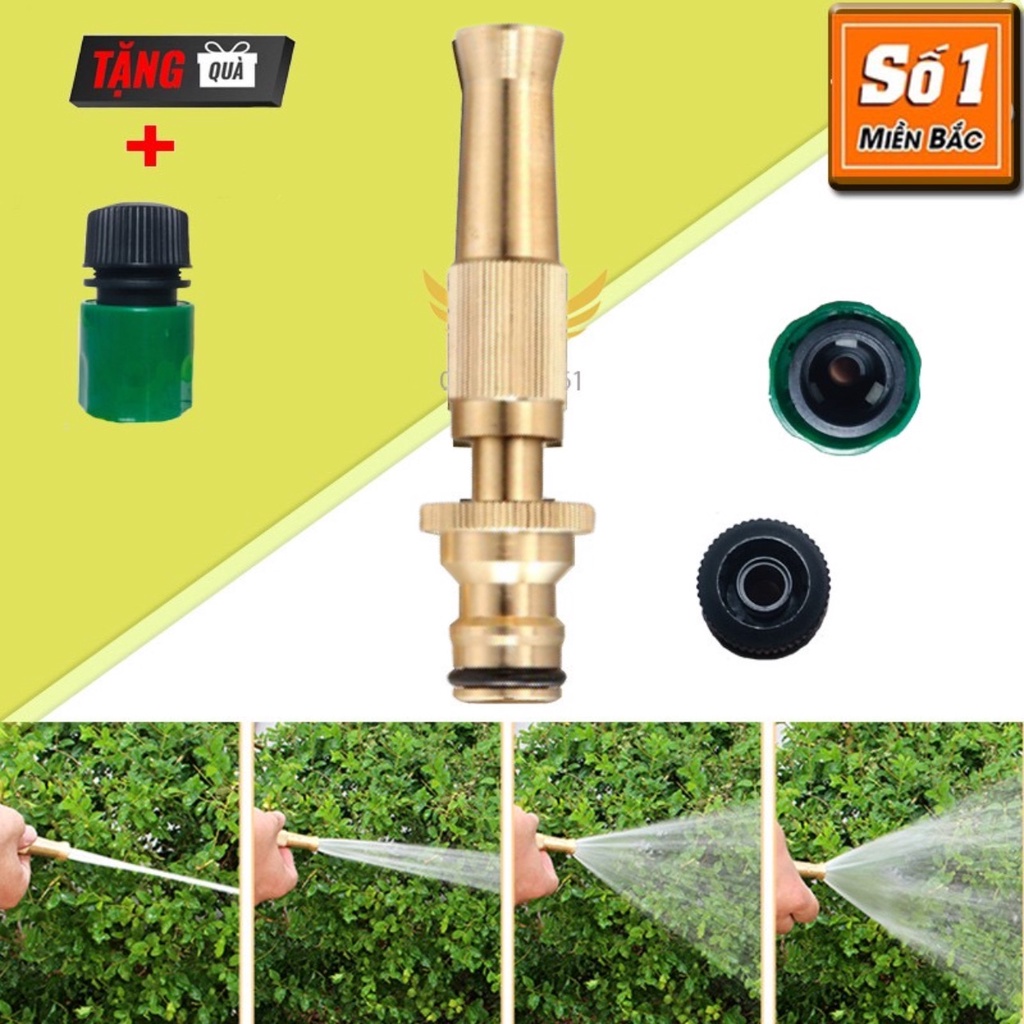 Đầu Vòi Xịt Tăng Áp , Áp Lực Cao Mini Bằng Đồng, Vòi rửa xe, rửa sân, tưới cây, làm vườn